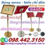 Bảng chỉ dẫn khách sạn - bảng thông báo khách sạn - bảng menu khổ A3 bằng inox