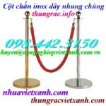 Cột chắn inox dây nhung chùng