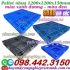 Pallet nhựa 1200x1200x150mm đan thanh màu xanh dương và đen