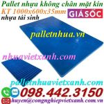 Pallet nhựa lót sàn không chân 1000x600x35mm - mặt kín - nhựa tái sinh