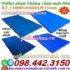 Pallet nhựa lót sàn không chân 1000x600x35mm - mặt liền - xanh dương