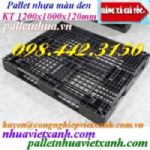 Thanh lý pallet nhựa 1200x1000x120mm màu đen giá rẻ call 0984423150 Huyền