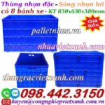 Sóng nhựa bít HS040 có 8 bánh xe