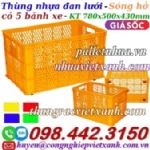 Sóng nhựa hở HS0199 có 5 bánh xe – KT 780x500x430mm