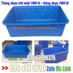 Thùng nhựa chữ nhật 1000 lít màu xanh