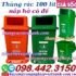 Thùng rác 100L nắp hở có đế nhựa HDPE