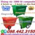 Thùng rác 1000 lít nhựa composite 4 bánh xe và 3 bánh xe đặc/hơi