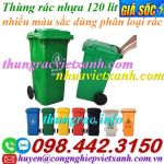 Thùng rác nhựa 120 lít xanh lá - cam - vàng - đen xả kho giá cực sốc call/zalo 0984423150 Huyền