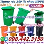 Thùng rác nhựa 240 lít - thanh lý xả kho giá rẻ