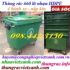 Thùng rác nhựa HDPE 660 lít 4 bánh xe màu xanh lá