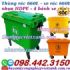 Xe rác 660 lít nhựa HDPE 4 bánh xe nắp kín