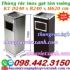 Thùng rác inox gạt tàn thuốc vuông kích thước 240x240x620mm