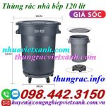 Thùng rác nhà bếp tròn 120 lít có bánh xe