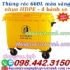 Thùng rác 660 lít nhựa HDPE 4 bánh xe - màu vàng
